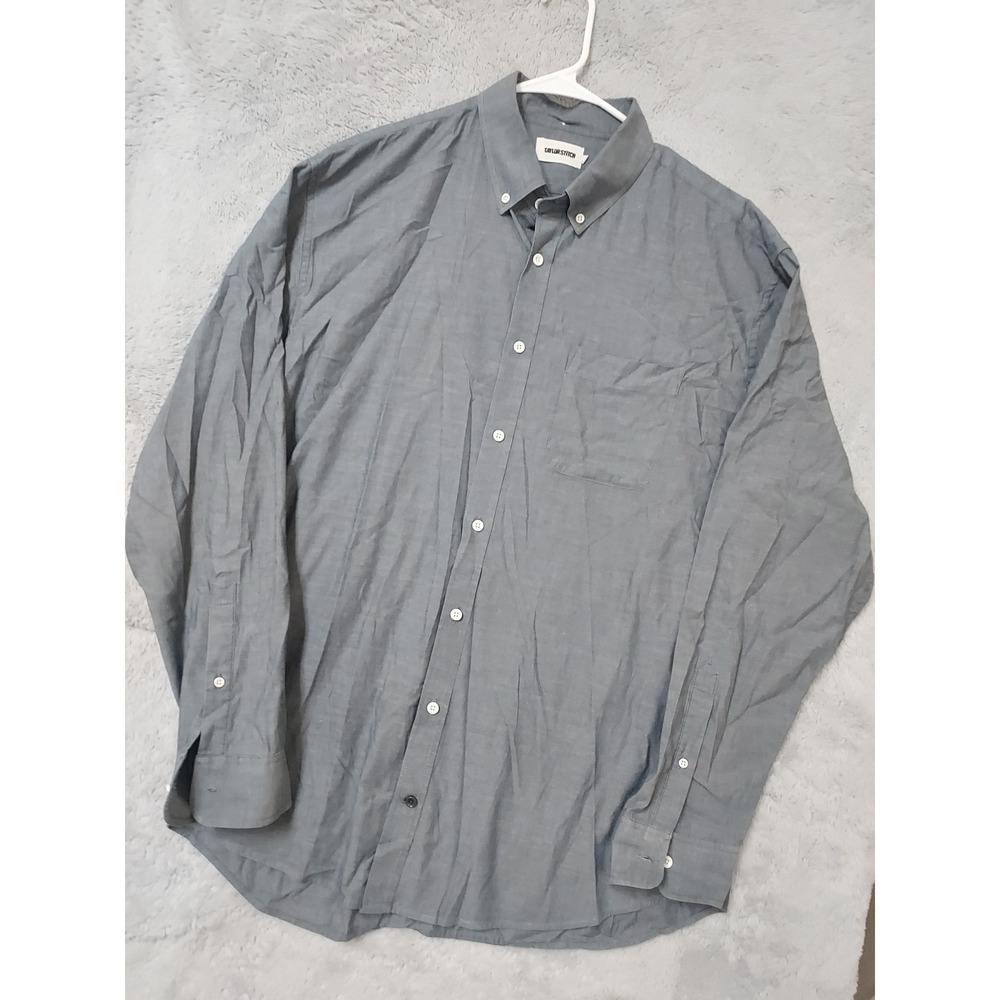 Taylor Stitch Shirt Mens 46 Jack Washed Indigo Chambray Button Down Long Sleeve